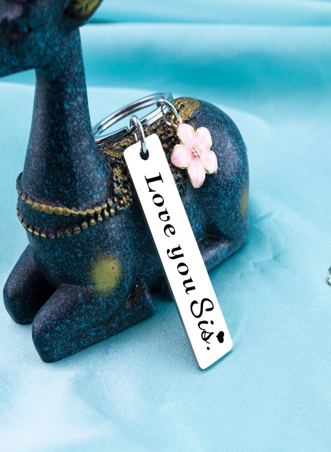 Aisity Sister Keychain form Sister Cute Key Chain for Women Big Little Sisters Birthday Christmas Gifts for Her Women Teen Girls Stocking Stuffers,Love You Sis Keyring - Image 3